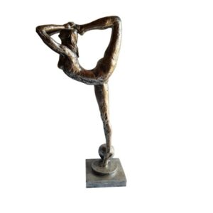 Statue Gymnaste en équilibre, Résine argent