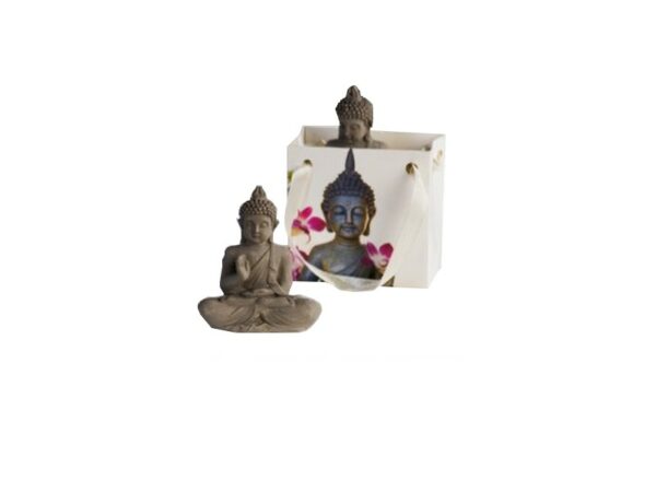 Mini Bouddha et sac, résine béton 5,5 cm