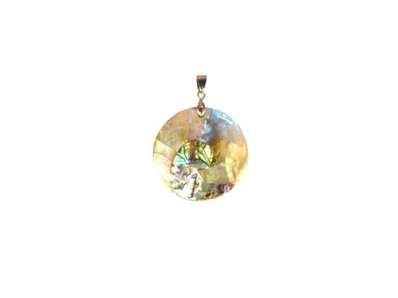 Pendentif Rond brillant en Nacre 4 cm Pendentif Nacre rond - Bijoux nacré brillant - Bijou de cou sacré - Maison feng shui - Cadeau bien-être - Cadeau st Valentin