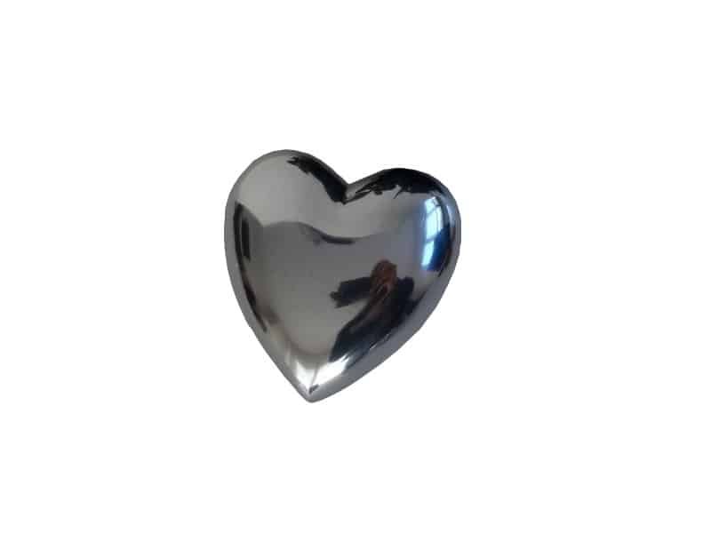 Domed heart interior decoration paperweight, metal design Coeur bombé métal décoratif - Presse papier Coeur aluminium - Objet décoratif coeur bombé - Déco amour - Sculpture ornement love bois - idée Cadeau Saint Valentin
