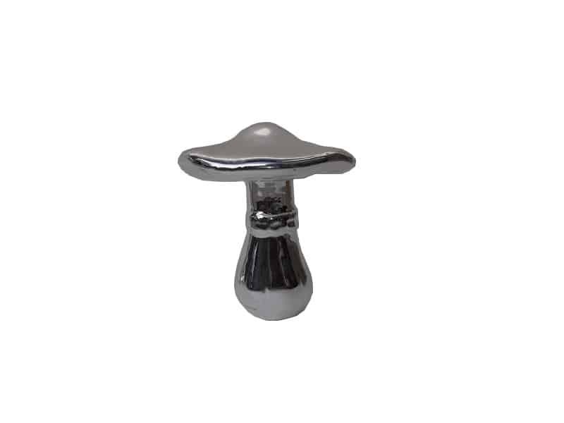 Silver ceramic decorative mushroom h 10.5 cm Sculpture Champignon déco - Statue Champignon déco en céramique - Décoration d'intérieur champêtre - Objet d'art céramique argentée - Déco ornement originale - Cadeau déco - idée cadeau