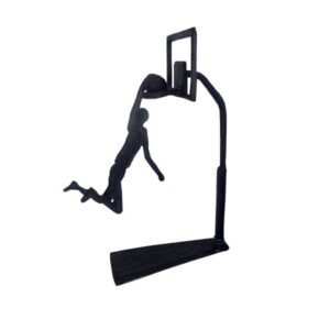 Sculpture Basketteur au panier H 23 cm, Design métal