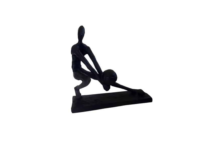 Sculpture of a volleyball player H 15 cm metal design Statue Volley - Figurine Volley sur socle - Objet décoratif Volleyeur - Objet d'art en métal fer - Sculpture ornement décoration d'intérieur - Déco Sport - Maison feng shui - Cadeau sportif - Trophée - Coupe