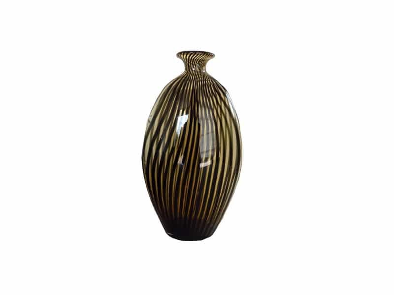 Zebra glass vase, decorative design Vase Zèbre rayures - Vase décoratif en verre rayé - Ornement décoratif fleurs - Déco fleurie - Objet décoratif vase - Déco chic de table - Cadeau invitation - idée cadeau