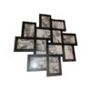 Porte-photos déco bois noir design 65 cm