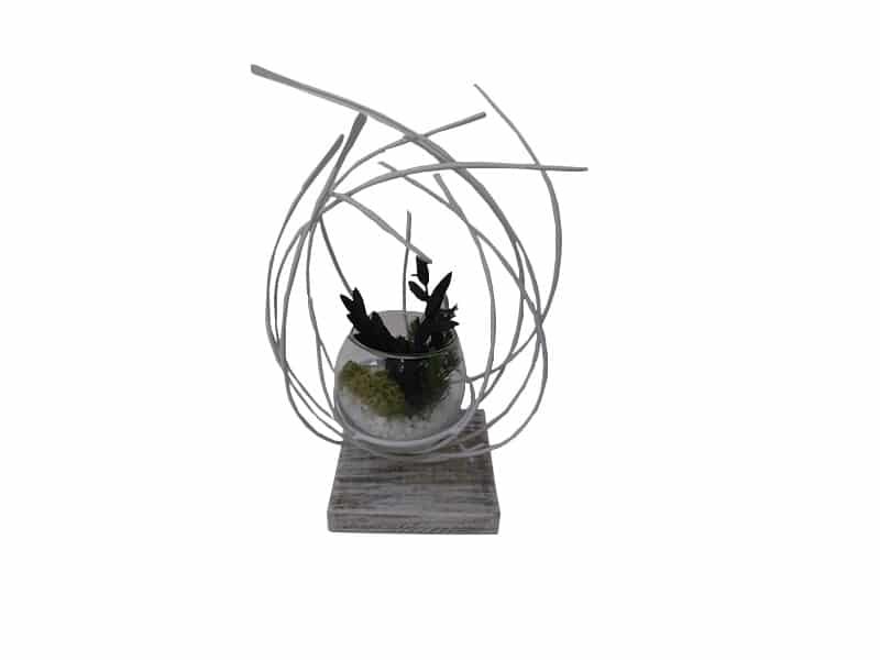 Vase Boule déco soliflore, fleurs stabilisées Vase boule feuille déco originale - Vase feuille décoratif - Ornement décoratif fleurs - Déco fleurie - Objet décoratif design métal - Déco chic de table - Cadeau invitation