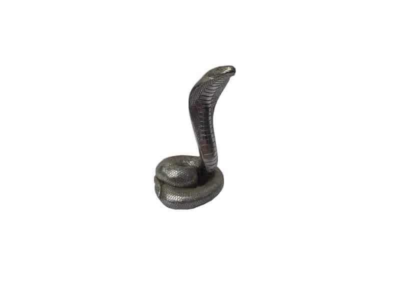 Cobra decorative snake H 11 cm Statue Cobra résine - Déco serpent tendance - Objet décoratif serpent - Décoration de salon - Décoration d'intérieure argentée - Sculpture ornement - Déco sauvage - Ornement d'intérieur - Maison feng shui - Cadeau déco