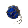 Flotteur de pèche en verre et nœuds de corde déco bleu marine