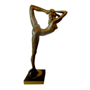 Statue Gymnaste H 49 cm, Résine dorée