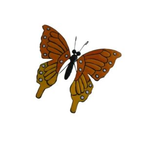 Papillon Jaune-orange L 40 cm, Design métal