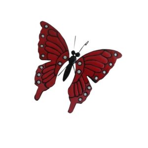 Papillon Rouge L 40 cm, design métal