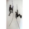 Sculpture 2 Grimpeurs à corde, Résine doré