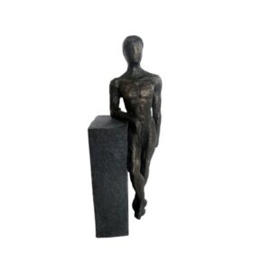 Statue Homme nu debout H 30 cm, Résine bronze