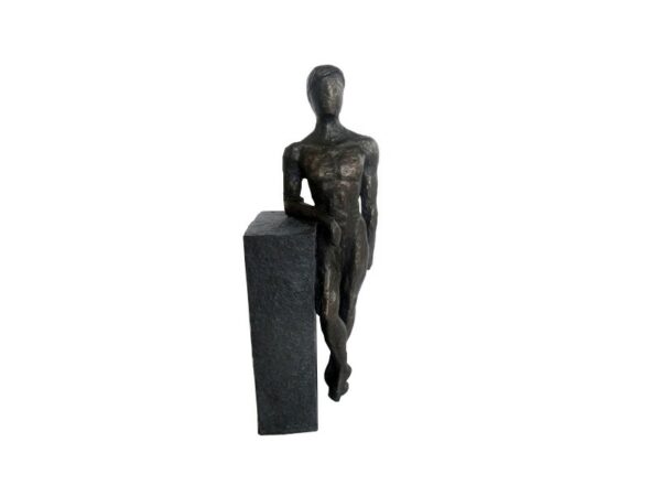 Statue Homme nu debout H 30 cm, Résine bronze
