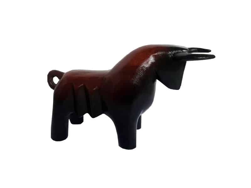 Bull decorative wooden sculpture H 16 cm Taureau sculpture bois brut - Taureau décoratif - Objet décoratif Bœuf - Décoration d'intérieur Sauvage - Œuvre d'art Taureau en bois - Sculpture ornement protection - Déco animale - Cadeau déco art