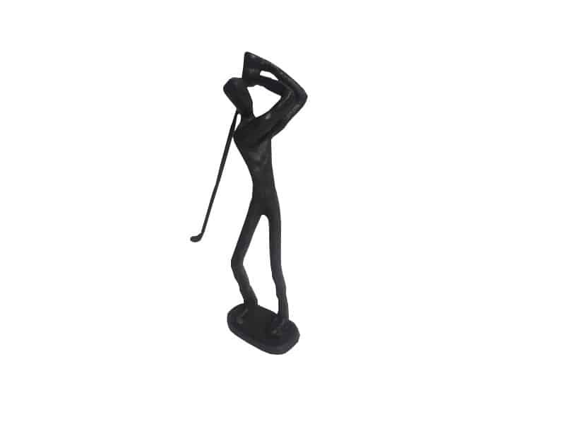 Golfeur statue déco métal collection Statue déco golfeur et club - Sculpture golfeur déco - Objet décoratif de golf - Objet d'art en fer - Sculpture ornement intérieur métal - Décoration d'intérieur - Déco sport