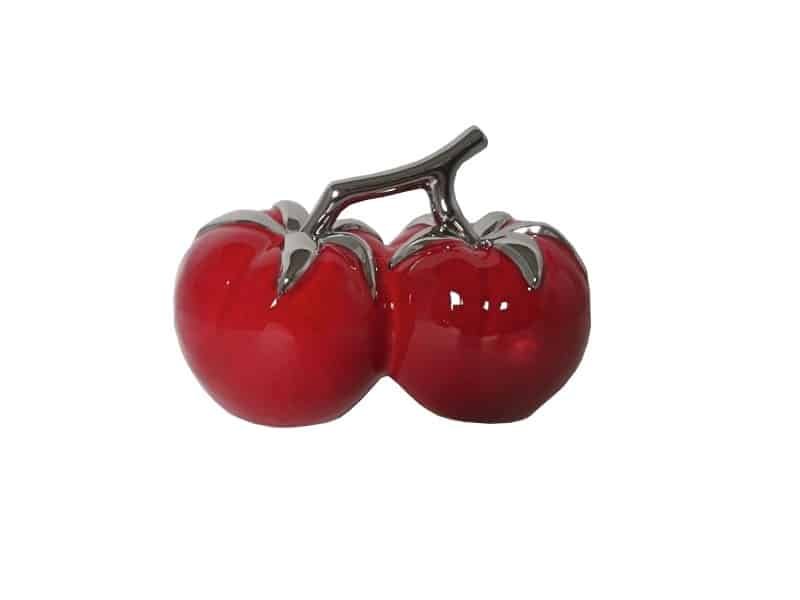 Bunch tomatoes, red decorative design ceramic Tomates grappe sculpture - Tomates décoratives rouges - Ornement décoratif fruit - Déco fruitée - Objet décoratif salon - Déco de table - Déco rouge