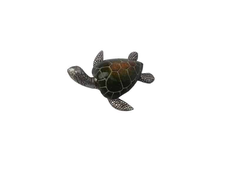 Green Turtle Statue 10.5 cm, resin Statue Tortue couleurs- Déco animale tendance - Objet décoratif animale - Décoration de salon - Décoration d'intérieure en résine - Sculpture ornement décoration d'intérieur - Déco animale - Déco sauvage - Ornement d'intérieur - Maison feng shui - Cadeau invitation
