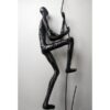 Sculpture 2 Grimpeurs à corde, Résine argentée
