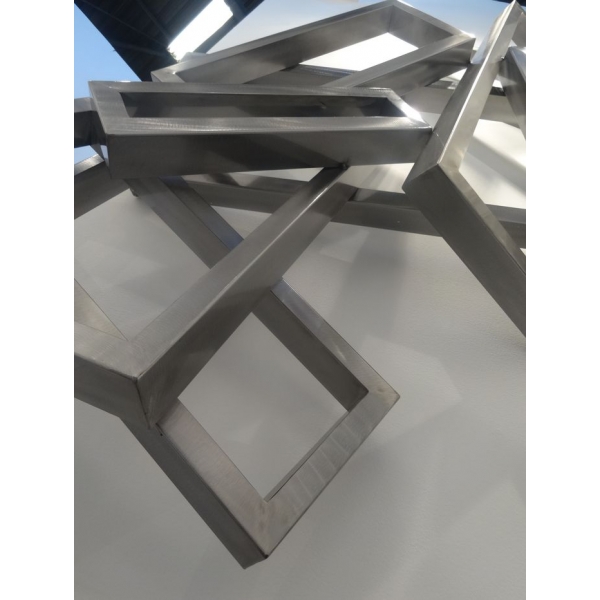 Tableau sculpture Rectangles 3 Dimensions, Acier inoxydable