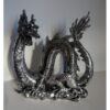 Statue Dragon, résine argenté