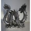 Statue Dragon, résine argenté