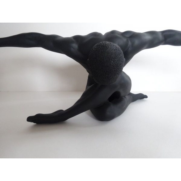 Danseur Homme statue, Résine noire