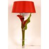 Lampe artistique fleurie rouge