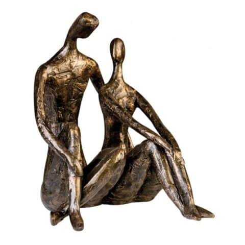 Sculpture - Décoration - Rose d'amour - Résine dorée - Abstraite