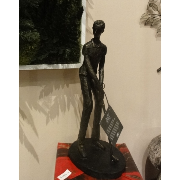 Statue golfeur, Résine bronze