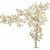 Tableau sculpture mural d'une branche et ses feuilles dorées