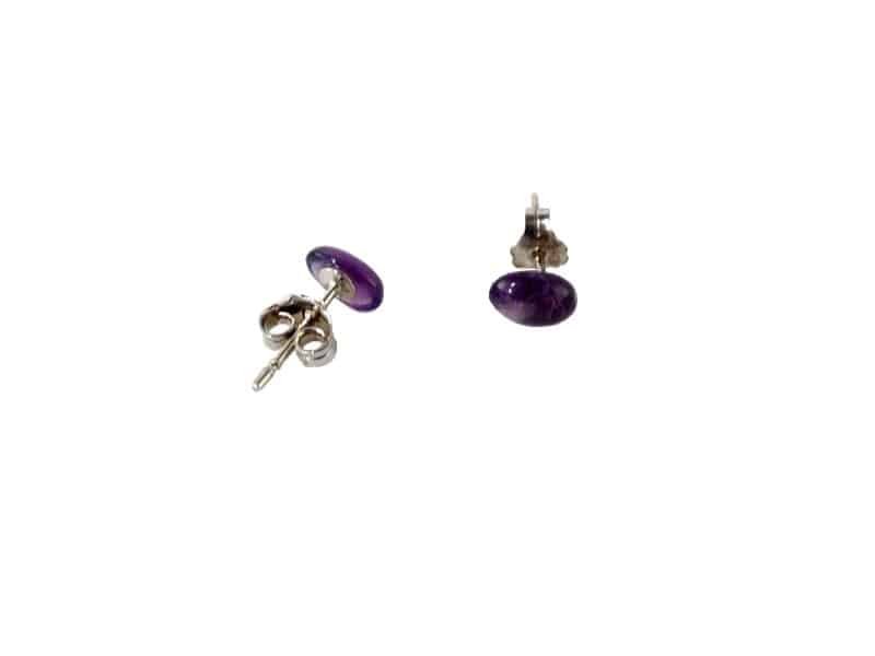 Amethyst earrings, purple, domed oval shape Boucle d'oreilles pierre améthyste - Bijoux améthyste- Bijou d'oreilles sacré - Maison feng shui - Cadeau bien-être - cadeau st Valentin