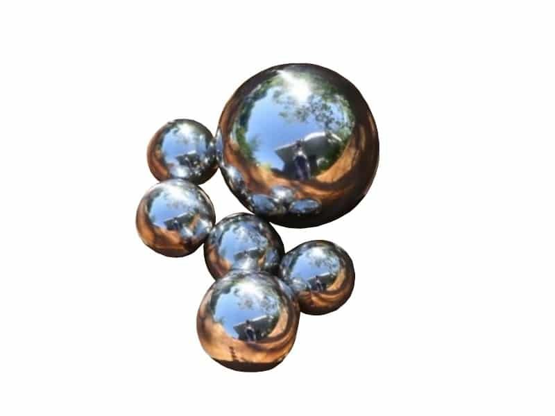Stainless steel ball sphere decorative mirror Boule sculpture inox - Sphère décorative en acier - Objet décoratif Rond miroir - Décoration d'intérieur et extérieur - Objet d'art en inox - Sculpture ornement - Déco métal - Maison et jardin feng shui - Cadeau déco