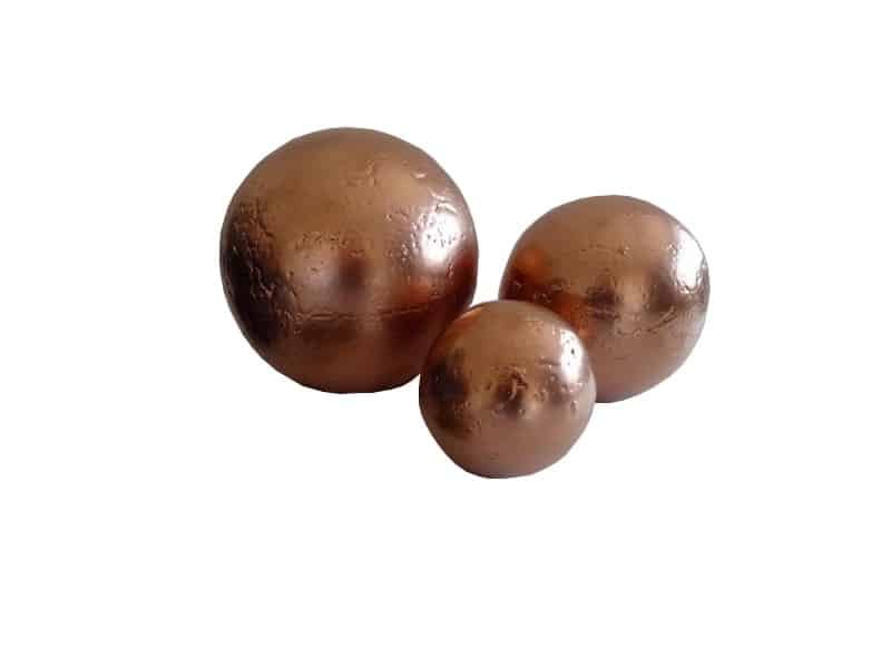 Copper decorative ball, Terracotta Boule en terre raku décoratif - Sphère cuivrée raku - Objet décoratif Boule - Sculpture ornement ronde - Cadeau déco
