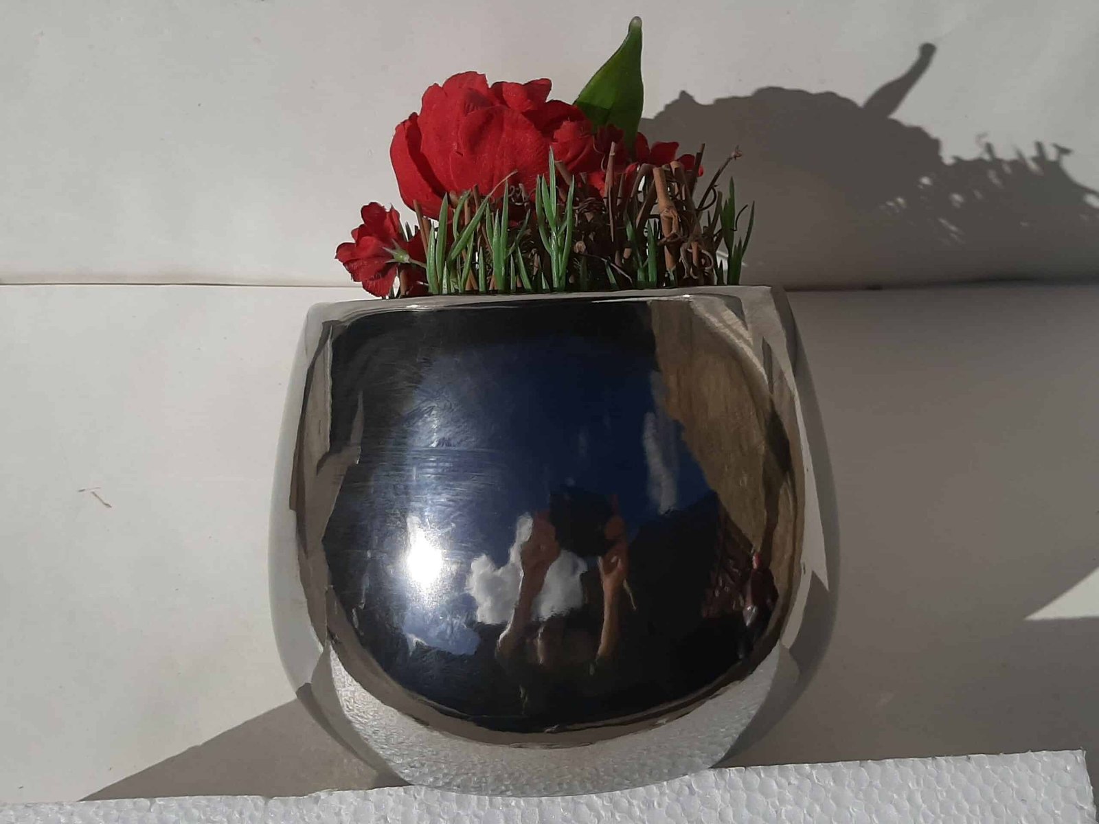 Cache-pot aluminium déco - Vase décoratif en métal - Ornement décoratif fleurs - Déco fleurie - Objet décoratif design - Déco chic de table - Cadeau invitation - idée cadeau