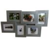 Cadre photos x6 en bois gris L 71cm