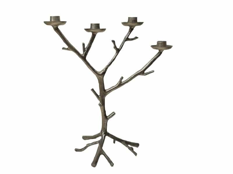 Branch 4-flame decorative candlestick, metal design Chandelier branches design métal - Bougeoirs 4 flammes déco effet nature - Bougeoirs design - Déco feu - Mobilier et décoration de mariage - idée cadeau