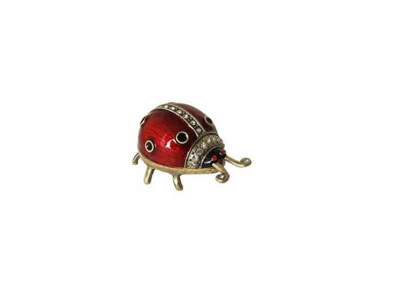 Ladybug decorative jewelry sculpture H 5 cm Statue Coccinelle cachette clef ou bijoux - Coccinelle décorative rouge - Objet décoratif coccinelle - Décoration d'intérieure coccinelle - Objet d'art en métal - Sculpture ornement - Déco animale - Cadeau St Valentin