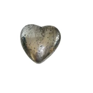 Cœur déco en céramique argentée 9.5 cm