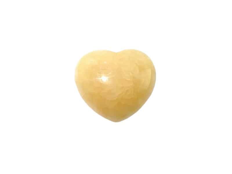 Amber Heart 4 cm Coeur ambre décoratif - Presse papier Coeur pierre semi-précieuse - Bijou décoratif lithothérapie - Bijoux gemme - Sculpture ornement minéraux - Bijou énergétique - Coeur minérale - idée Cadeau Saint Valentin