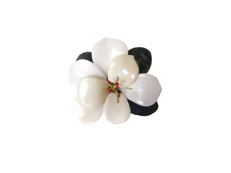 White Jade Flower 10 cm, Nature decoration Fleur jade blanc sculpture - Fleur décorative en jade - Ornement décoratif - Déco florale - Objet décoratif - Déco de table - Cadeau déco