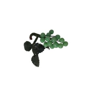 Grappe de raisins verts et feuilles 10 cm en Jade