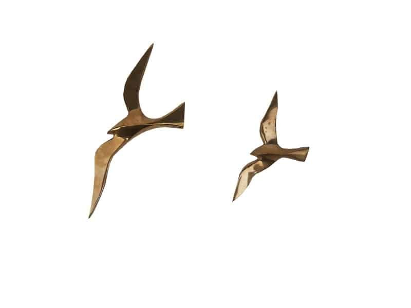 Brass wall decor birds Oiseau mural décoratif - oiseau déco paix et bonheur - Objet d'art mural en métal laiton or - Sculpture ornement mural - Maison feng shui - Cadeau déco - Déco animale