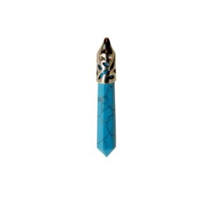 Pendentif Pendule facetté 5 cm, Turquoise