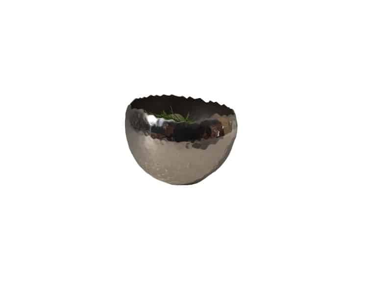 Aluminum decorative ball container, plants or jewelry Récipient boule métal martelé sculpture - Récipient décoratif en métal - Ornement décoratif - Déco florale - Objet décoratif - Déco de table - Cadeau déco