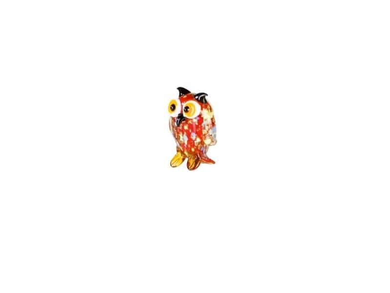 Sculpture Hibou joyeux 5.5 cm, verre Statue Hibou couleurs- Déco animale tendance - Objet décoratif animale - Décoration de salon - Décoration d'intérieure en verre - Sculpture ornement décoration d'intérieur - Déco animale - Déco sauvage - Ornement d'intérieur - Maison feng shui - Cadeau invitation