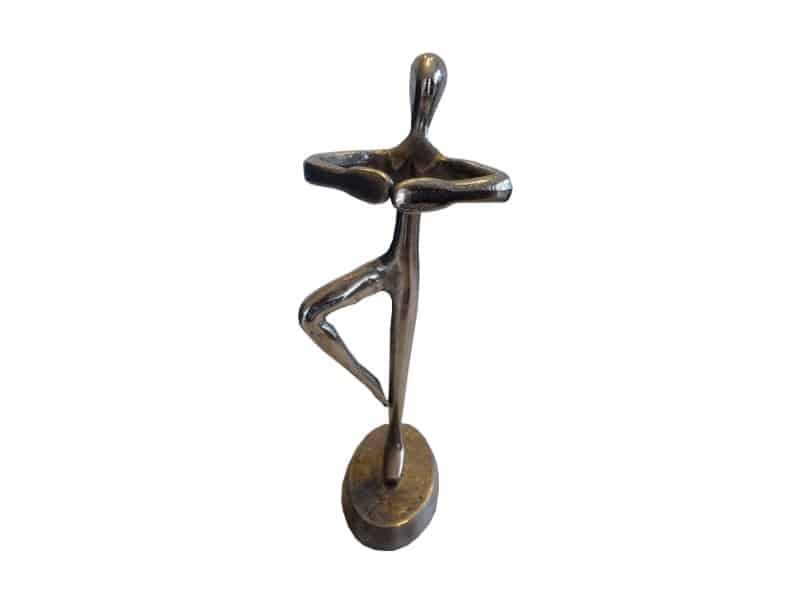 Dancer Sculpture H 27 cm, Metal design Statue danseur étoile - Sculpture Danse design - Objet décoratif danseur - Objet d'art en métal argenté - Sculpture ornement intérieur - Décoration d'intérieur sur la danse - Déco sport - Maison feng shui - idée cadeau pas cher