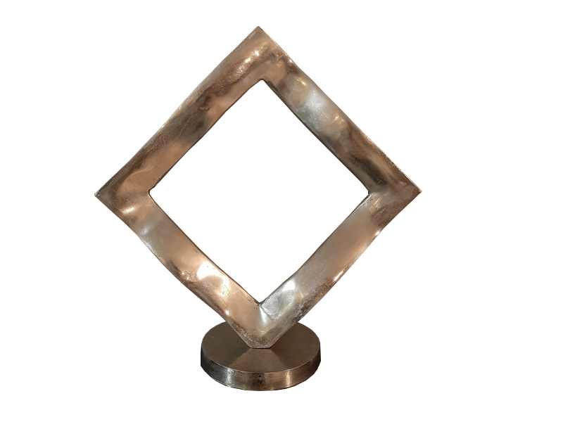 Sculpture Le Grand Carré H 63 cm, Design métal Statue Le Grand Carré design - Sculpture Carré relief - Objet décoratif Carré métal - Objet d'art en aluminium - Sculpture ornement décoration d'intérieur - Déco salon ou accueil - Maison feng shui - Cadeau idée