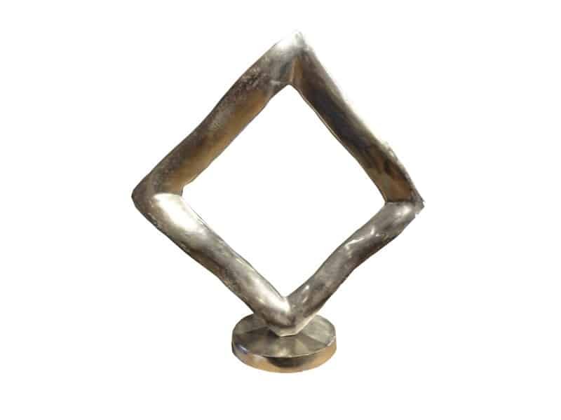 Sculpture Le Grand Carré H 63 cm, Design métal Sculpture Grand carré design - Sculpture Métal déco - objet décoration intérieure argenté - Aménagement déco sculpture - Ornement intérieur luxe - Cadeau déco