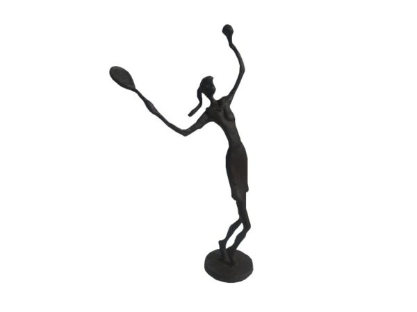 Sculpture Tennis Femme déco métal H 34 cm